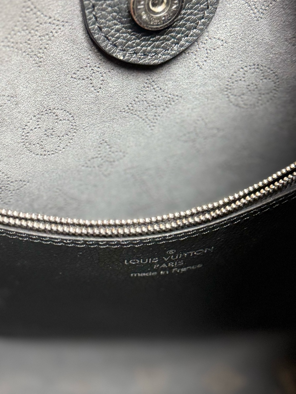 Louis Vuitton Black Monogram-Embossed Hobo with LV Leather Tag - Picture 7 of 16